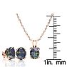 3 Carat Oval Shape Mystic Topaz Necklace and Earring Set In 14 Karat Rose Gold Over Sterling Silver, 18 Inches Image-4