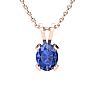 3 Carat Oval Shape Tanzanite Necklace and Earring Set In 14K Rose Gold Over Sterling Silver Image-3