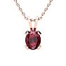 3 Carat Oval Shape Ruby Necklace and Earring Set In 14K Rose Gold Over Sterling Silver Image-3