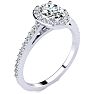 1 Carat Oval Shape Halo Diamond Engagement Ring in 14 Karat White Gold Image-2