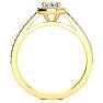 1 Carat Oval Shape Halo Diamond Engagement Ring in 14 Karat Yellow Gold Image-3