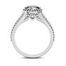 1 Carat Oval Halo Diamond Engagement Ring in 14 Karat White Gold, Split Shank Image-3