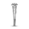 1 Carat Oval Halo Diamond Engagement Ring in 14 Karat White Gold, Split Shank Image-4