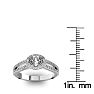 1 Carat Oval Halo Diamond Engagement Ring in 14 Karat White Gold, Split Shank Image-5