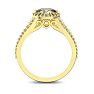 1 Carat Oval Halo Diamond Engagement Ring in 14 Karat Yellow Gold, Split Shank Image-3