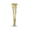 1 Carat Oval Halo Diamond Engagement Ring in 14 Karat Yellow Gold, Split Shank Image-4