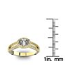 1 Carat Oval Halo Diamond Engagement Ring in 14 Karat Yellow Gold, Split Shank Image-5