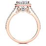 1 1/2 Carat Halo Diamond Engagement Ring in 14 Karat Rose Gold, Split Shank Image-3