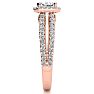 1 1/2 Carat Halo Diamond Engagement Ring in 14 Karat Rose Gold, Split Shank Image-4