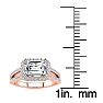 1 1/2 Carat Halo Diamond Engagement Ring in 14 Karat Rose Gold, Split Shank Image-5