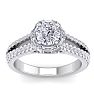 1 1/2 Carat Fancy Halo Diamond Engagement Ring in 14 Karat White Gold Image-1