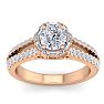 1 1/2 Carat Fancy Halo Diamond Engagement Ring in 14 Karat Rose Gold Image-1