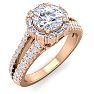 1 1/2 Carat Fancy Halo Diamond Engagement Ring in 14 Karat Rose Gold Image-2