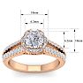 1 1/2 Carat Fancy Halo Diamond Engagement Ring in 14 Karat Rose Gold Image-5