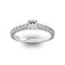 1 Carat Cushion Cut Double Prong Set Engagement Ring In 14 Karat White Gold Image-1