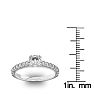 1 Carat Cushion Cut Double Prong Set Engagement Ring In 14 Karat White Gold Image-5