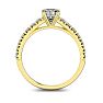 1 Carat Cushion Cut Double Prong Set Engagement Ring In 14 Karat Yellow Gold Image-3