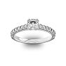 1 1/4 Carat Cushion Cut Double Prong Set Engagement Ring In 14 Karat White Gold Image-1