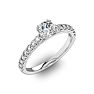 1 1/4 Carat Cushion Cut Double Prong Set Engagement Ring In 14 Karat White Gold Image-2