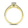 1 1/4 Carat Cushion Cut Double Prong Set Engagement Ring In 14 Karat Yellow Gold Image-3