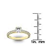 1 1/4 Carat Cushion Cut Double Prong Set Engagement Ring In 14 Karat Yellow Gold Image-5