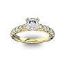 1 1/2 Carat Cushion Cut Double Prong Set Engagement Ring in 14 Karat Yellow Gold Image-1