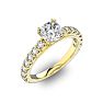 1 1/2 Carat Cushion Cut Double Prong Set Engagement Ring in 14 Karat Yellow Gold Image-2