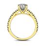 1 1/2 Carat Cushion Cut Double Prong Set Engagement Ring in 14 Karat Yellow Gold Image-3