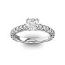 1 1/2 Carat Round Shape Double Prong Set Engagement Ring In 14 Karat White Gold Image-1