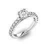 1 1/2 Carat Round Shape Double Prong Set Engagement Ring In 14 Karat White Gold Image-2