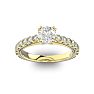 1 1/2 Carat Round Shape Double Prong Set Engagement Ring In 14 Karat Yellow Gold Image-1