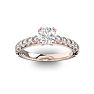 1 1/2 Carat Round Shape Double Prong Set Engagement Ring In 14 Karat Rose Gold Image-1