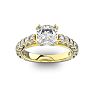 4 1/2 Carat Round Shape Double Prong Set Engagement Ring In 14 Karat Yellow Gold Image-1