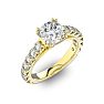 4 1/2 Carat Round Shape Double Prong Set Engagement Ring In 14 Karat Yellow Gold Image-2