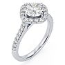 1 1/3 Carat Cushion Style Halo Diamond Engagement Ring in 14 Karat White Gold  Image-2