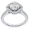 1 1/3 Carat Cushion Style Halo Diamond Engagement Ring in 14 Karat White Gold  Image-3