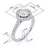 1 1/3 Carat Cushion Style Halo Diamond Engagement Ring in 14 Karat White Gold  Image-6