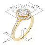 1 1/3 Carat Cushion Style Halo Diamond Engagement Ring in 14 Karat Yellow Gold  Image-6
