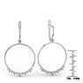 Diamond Drop Earrings: 14k White Gold 1 1/3 Carat Diamond Circle Dangle Earrings Image-3
