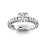 2 1/2 Carat Round Shape Double Prong Set Engagement Ring In 14 Karat White Gold Image-1