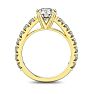 2 1/2 Carat Round Shape Double Prong Set Engagement Ring In 14 Karat Yellow Gold Image-3