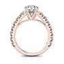 2 1/2 Carat Round Shape Double Prong Set Engagement Ring In 14 Karat Rose Gold Image-3