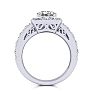 3 1/4 Carat Princess Shape Halo Diamond Bridal Set in 14k White Gold Image-4
