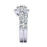 3 1/4 Carat Princess Shape Halo Diamond Bridal Set in 14k White Gold Image-5