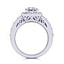 4 1/4 Carat Princess Halo Diamond Bridal Set in 14k White Gold Image-3