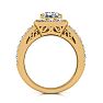 4 1/4 Carat Princess Halo Diamond Bridal Set in 14k Yellow Gold Image-3