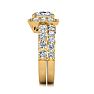 4 1/4 Carat Princess Halo Diamond Bridal Set in 14k Yellow Gold Image-4