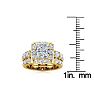 4 1/4 Carat Princess Halo Diamond Bridal Set in 14k Yellow Gold Image-5