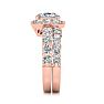 4 1/4 Carat Princess Halo Diamond Bridal Set in 14k Rose Gold Image-4