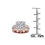 4 1/4 Carat Princess Halo Diamond Bridal Set in 14k Rose Gold Image-5